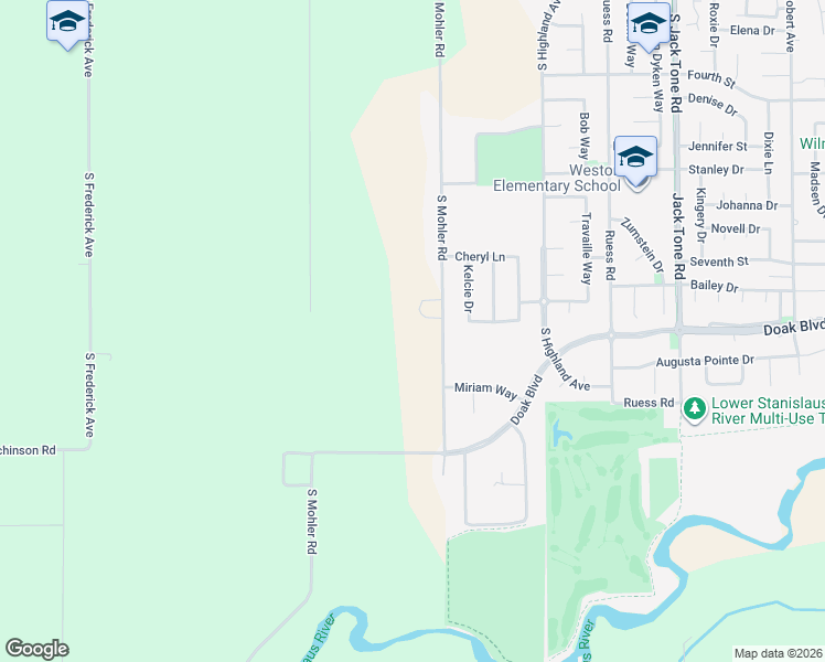 map of restaurants, bars, coffee shops, grocery stores, and more near 1191 South Mohler Road in Ripon