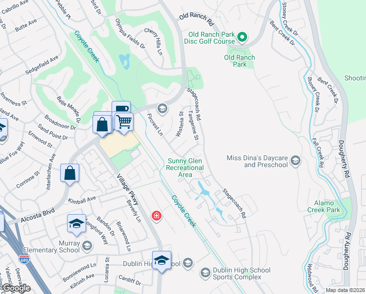 map of restaurants, bars, coffee shops, grocery stores, and more near 118 Neptune Place in San Ramon