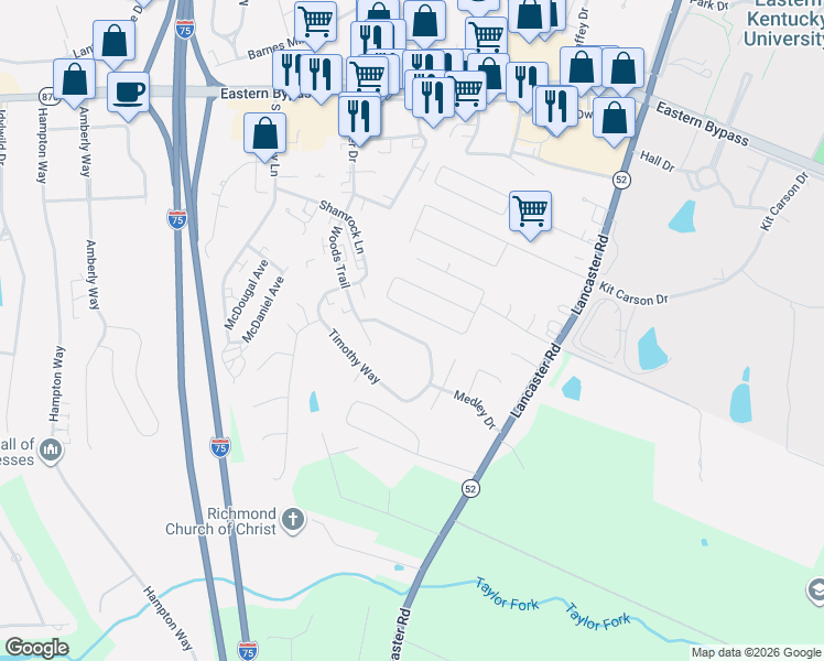 map of restaurants, bars, coffee shops, grocery stores, and more near 318 Reynolds Drive in Richmond