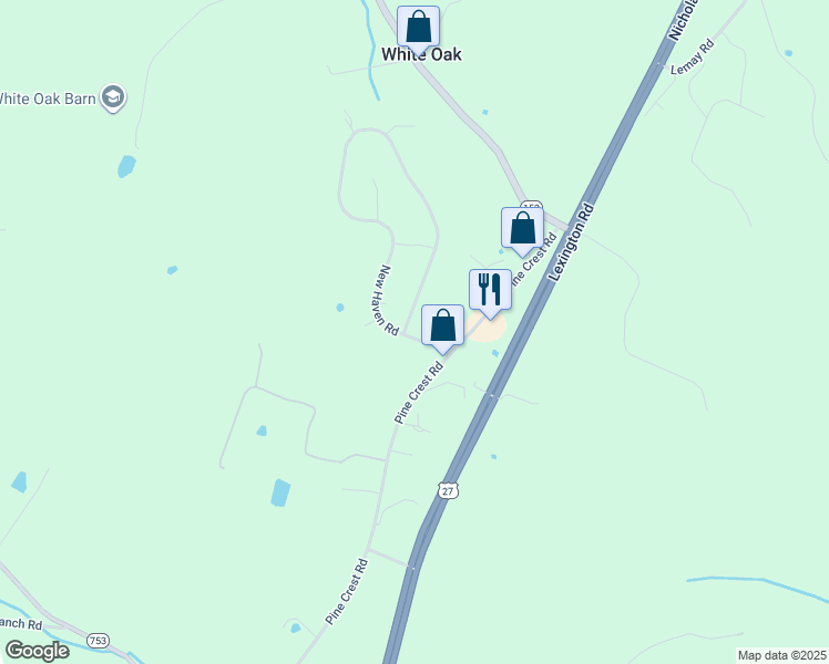 map of restaurants, bars, coffee shops, grocery stores, and more near 92 New Haven Road in Lancaster