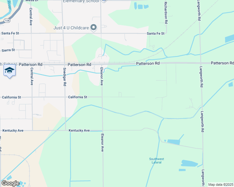 map of restaurants, bars, coffee shops, grocery stores, and more near 4877 California Street in Oakdale