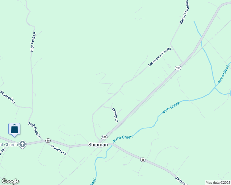 map of restaurants, bars, coffee shops, grocery stores, and more near 465 Lonesome Pine Road in Shipman