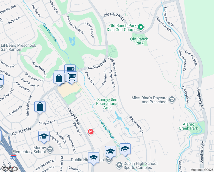 map of restaurants, bars, coffee shops, grocery stores, and more near 137 Neptune Place in San Ramon