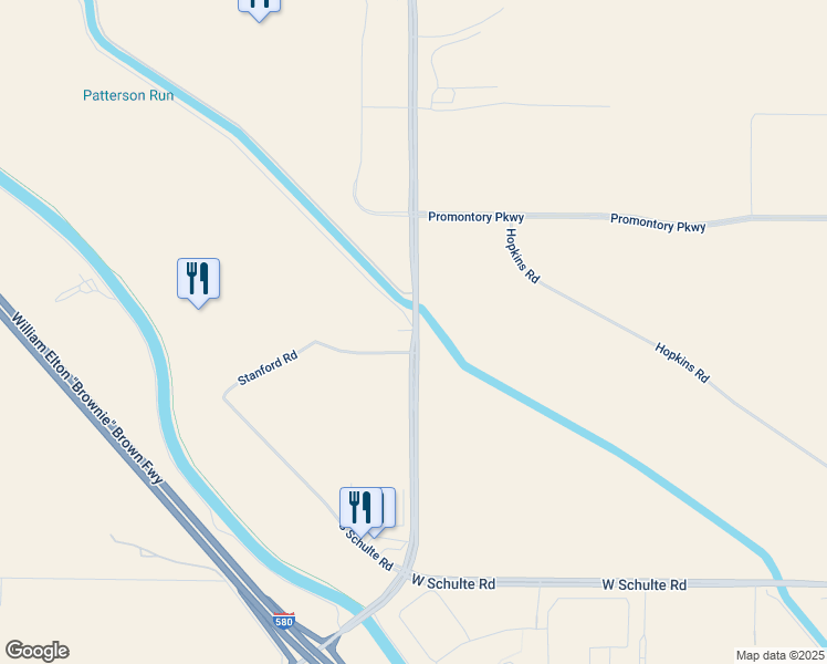 map of restaurants, bars, coffee shops, grocery stores, and more near 24387 Mountain House Parkway in Tracy