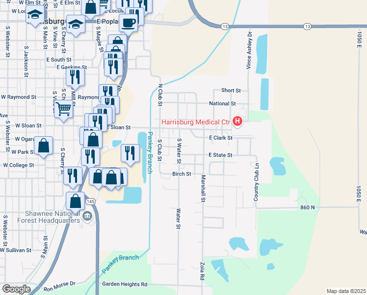map of restaurants, bars, coffee shops, grocery stores, and more near 200 South Water Street in Harrisburg