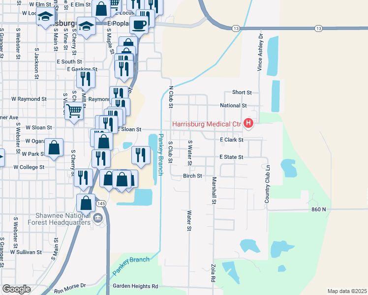 map of restaurants, bars, coffee shops, grocery stores, and more near 200-298 South Water Street in Harrisburg