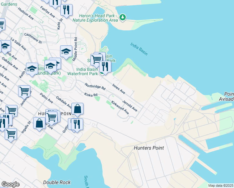 map of restaurants, bars, coffee shops, grocery stores, and more near in San Francisco