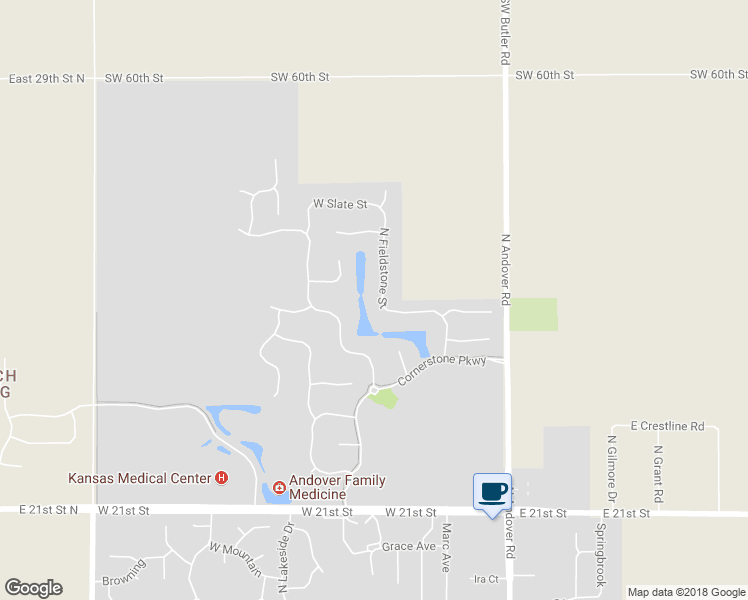 map of restaurants, bars, coffee shops, grocery stores, and more near 2453 North Fieldstone Street in Andover