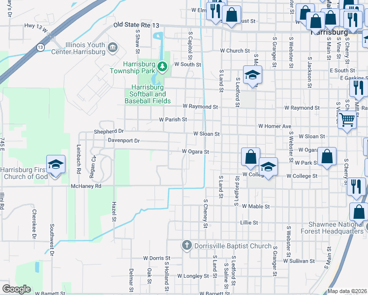 map of restaurants, bars, coffee shops, grocery stores, and more near 600-698 S Capitol St in Harrisburg