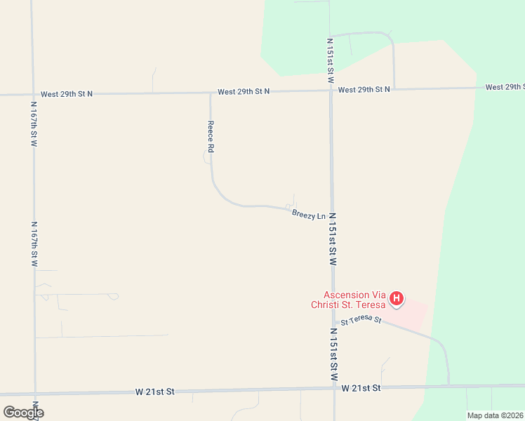 map of restaurants, bars, coffee shops, grocery stores, and more near 15500 Breezy Lane in Colwich