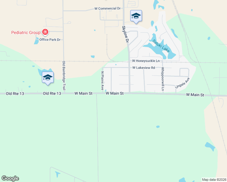 map of restaurants, bars, coffee shops, grocery stores, and more near 101 North Chamberlain Drive in Marion