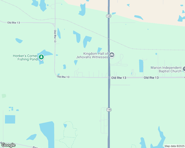 map of restaurants, bars, coffee shops, grocery stores, and more near 7716 Old Route 13 in Marion