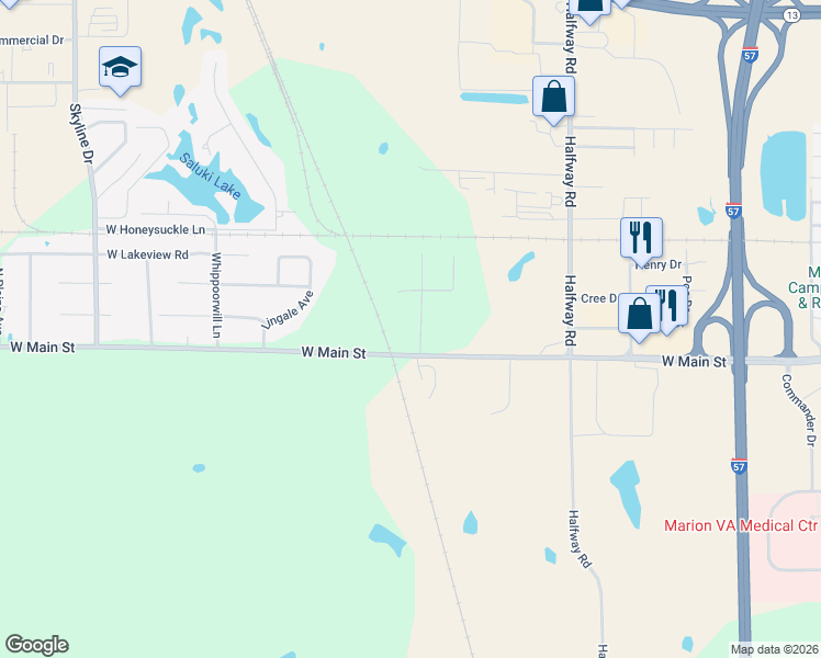 map of restaurants, bars, coffee shops, grocery stores, and more near 100 Boswell Road in Marion