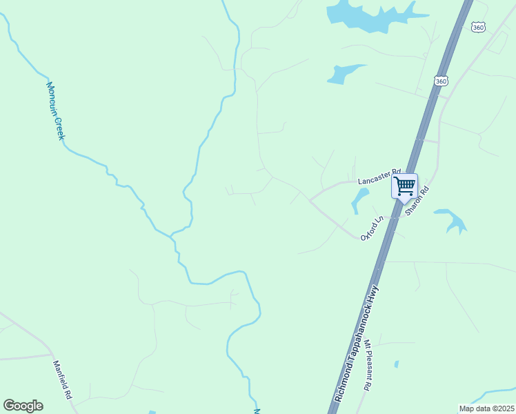 map of restaurants, bars, coffee shops, grocery stores, and more near 353 Nottoway Lane in King William