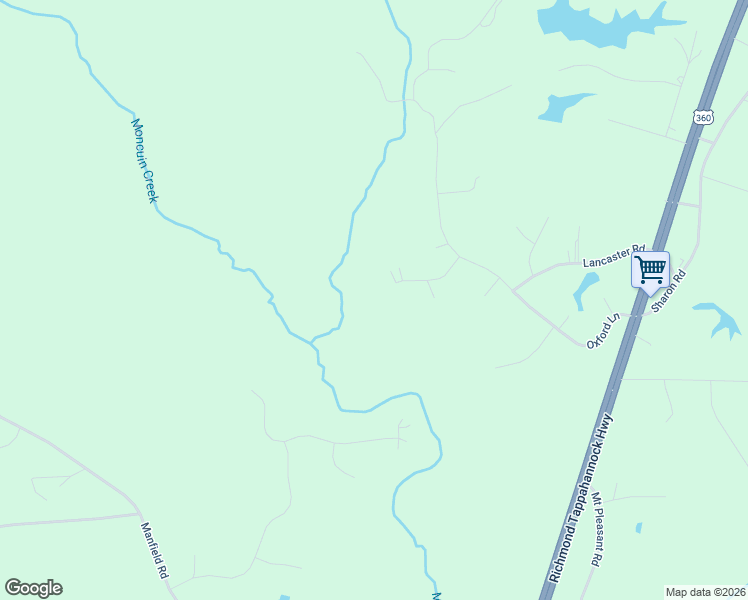 map of restaurants, bars, coffee shops, grocery stores, and more near 365 Nottoway Lane in King William
