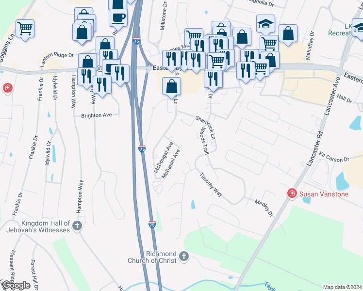 map of restaurants, bars, coffee shops, grocery stores, and more near 209 McDaniel Avenue in Richmond