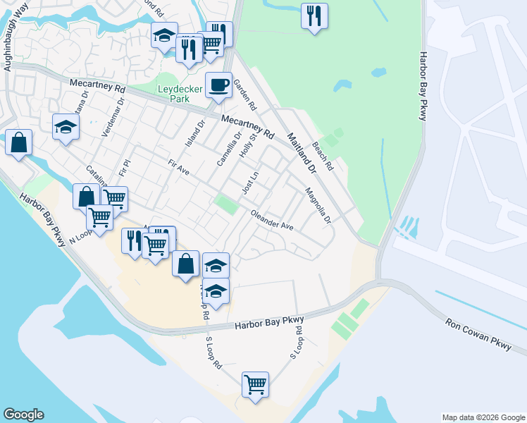 map of restaurants, bars, coffee shops, grocery stores, and more near 1092 Melrose Avenue in Alameda