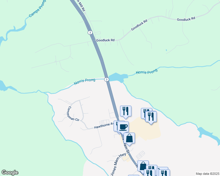 map of restaurants, bars, coffee shops, grocery stores, and more near 1060 Mary Ball Road in Kilmarnock