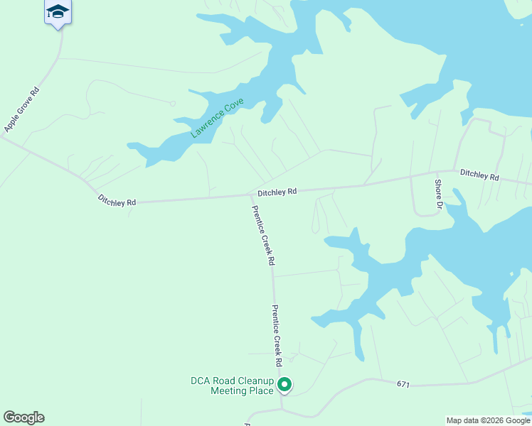 map of restaurants, bars, coffee shops, grocery stores, and more near 612-650 Prentice Creek Road in Kilmarnock
