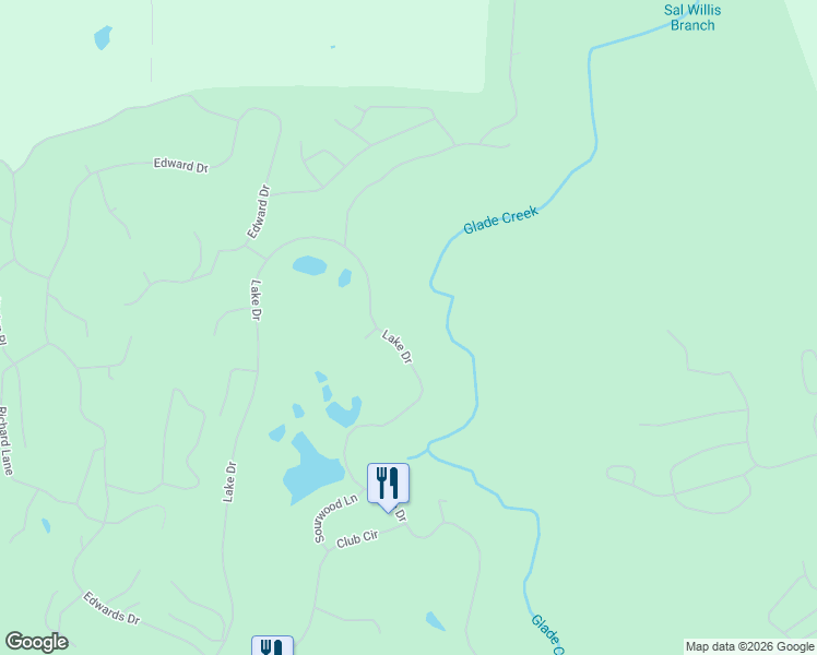 map of restaurants, bars, coffee shops, grocery stores, and more near 1325 Lake Dr in Daniels
