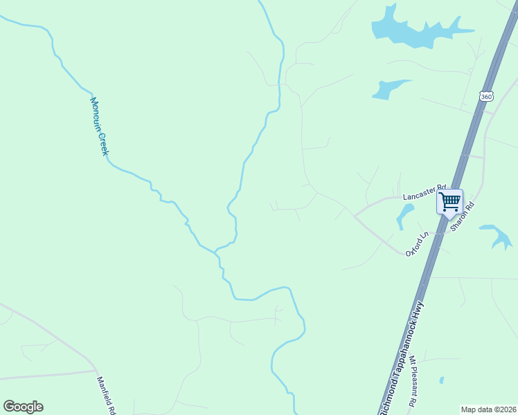 map of restaurants, bars, coffee shops, grocery stores, and more near 365 Nottoway Lane in King William