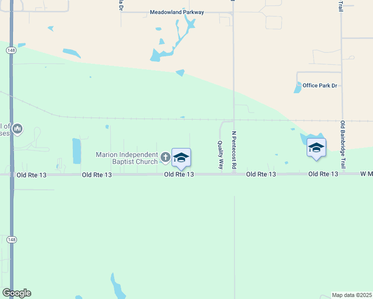 map of restaurants, bars, coffee shops, grocery stores, and more near 9487 Noble Lane in Marion