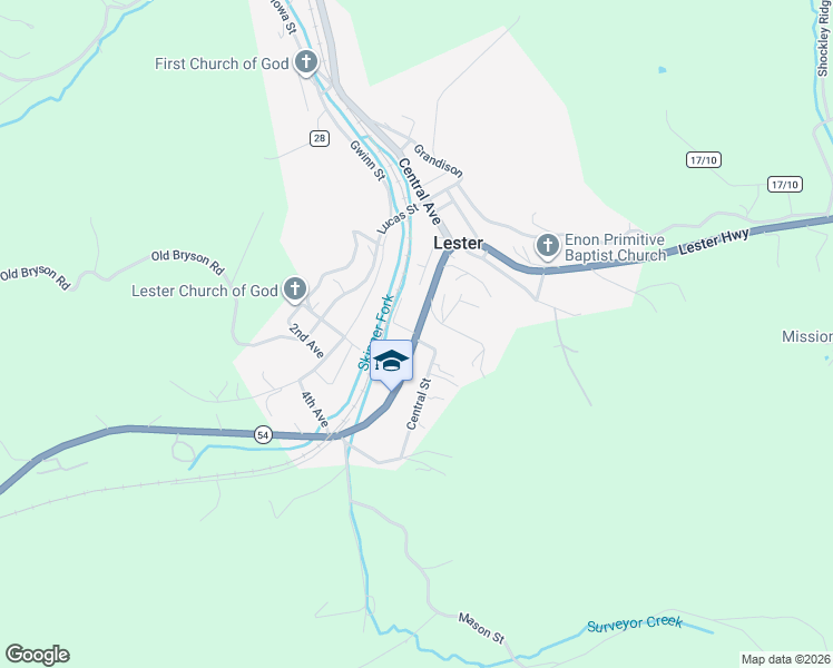 map of restaurants, bars, coffee shops, grocery stores, and more near 144 Virginia St in Lester