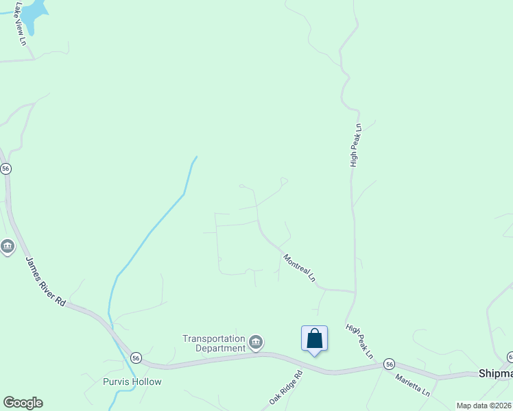 map of restaurants, bars, coffee shops, grocery stores, and more near 484 Montreal Lane in Shipman