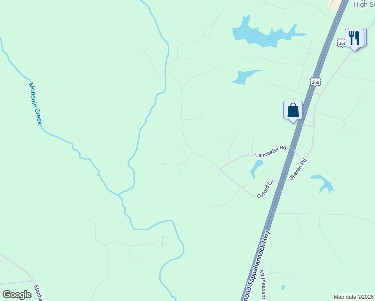 map of restaurants, bars, coffee shops, grocery stores, and more near 371 Oxford Lane in King William