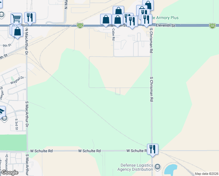 map of restaurants, bars, coffee shops, grocery stores, and more near 7901-7999 Cabe Rd in Tracy