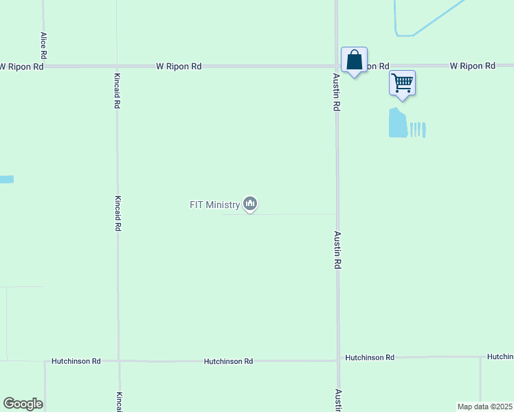 map of restaurants, bars, coffee shops, grocery stores, and more near 10199 Lyons Road in Ripon