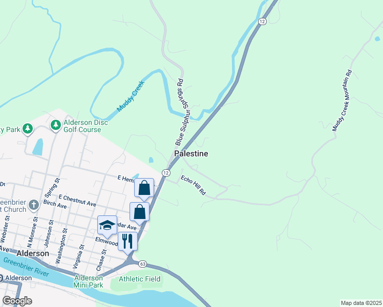 map of restaurants, bars, coffee shops, grocery stores, and more near in Palestine