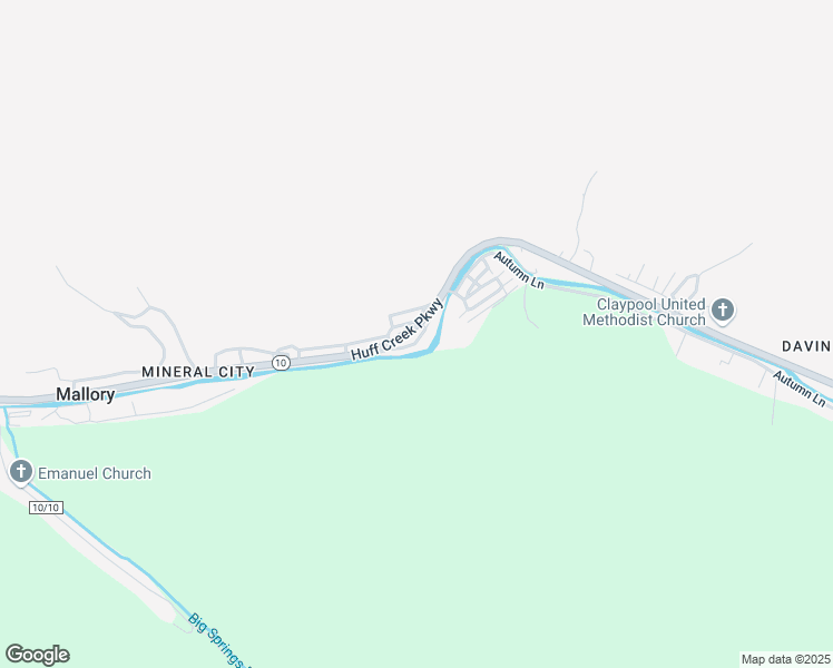 map of restaurants, bars, coffee shops, grocery stores, and more near 2840 County Highway 701/72 in Mallory