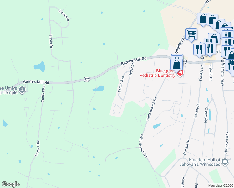 map of restaurants, bars, coffee shops, grocery stores, and more near 135 Bolton Avenue in Richmond
