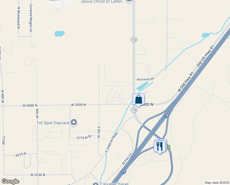 map of restaurants, bars, coffee shops, grocery stores, and more near 3049 225 East in Cedar City