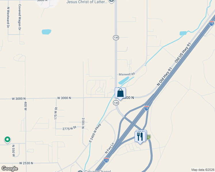 map of restaurants, bars, coffee shops, grocery stores, and more near 3050 275 East Street in Cedar City