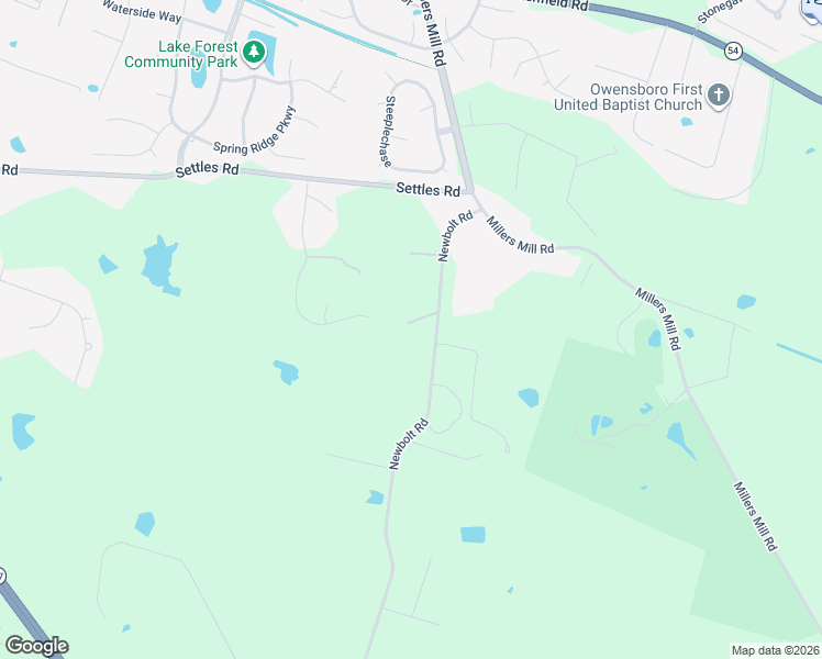 map of restaurants, bars, coffee shops, grocery stores, and more near 5012 Newbolt Road in Owensboro