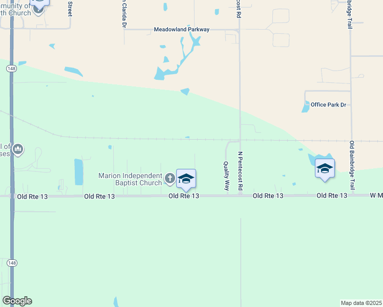 map of restaurants, bars, coffee shops, grocery stores, and more near 9487 Noble Lane in Marion