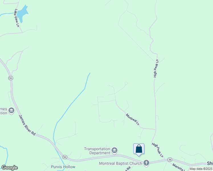 map of restaurants, bars, coffee shops, grocery stores, and more near 521 Montreal Lane in Shipman