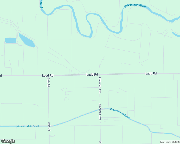map of restaurants, bars, coffee shops, grocery stores, and more near 2501 Ladd Road in Modesto