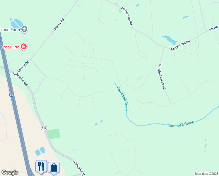 map of restaurants, bars, coffee shops, grocery stores, and more near 10002 Cheroy Woods Lane in Ashland
