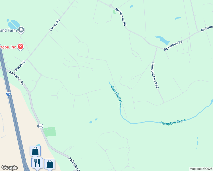 map of restaurants, bars, coffee shops, grocery stores, and more near 10002 Cheroy Woods Lane in Ashland