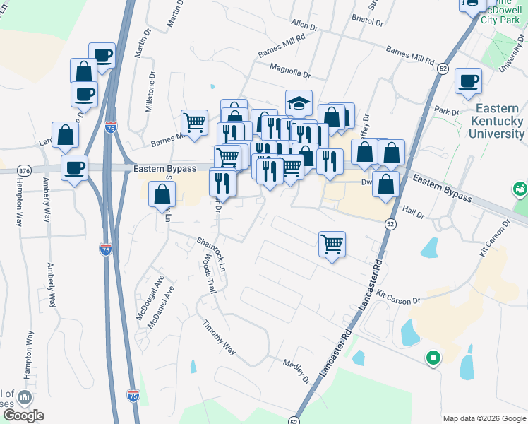 map of restaurants, bars, coffee shops, grocery stores, and more near 230 Brittany Circle in Richmond