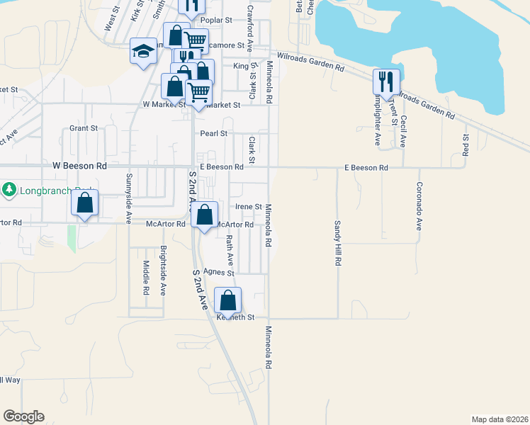 map of restaurants, bars, coffee shops, grocery stores, and more near 911 Minneola Road in Dodge City