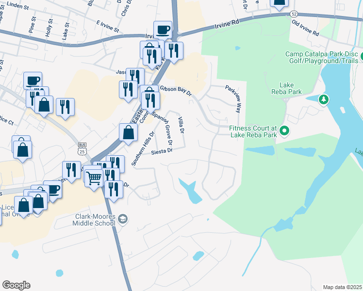 map of restaurants, bars, coffee shops, grocery stores, and more near 926 Siesta Drive in Richmond