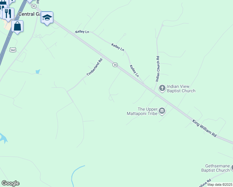map of restaurants, bars, coffee shops, grocery stores, and more near 239 King William Estates Lane in King William