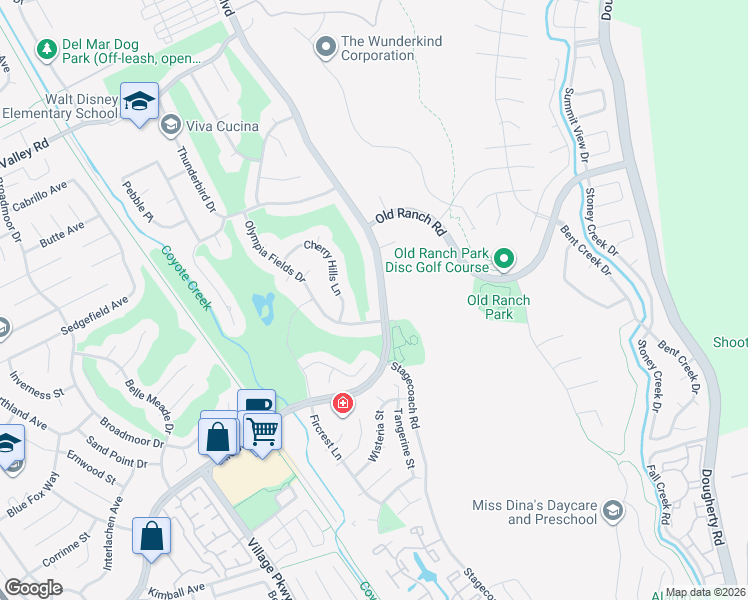 map of restaurants, bars, coffee shops, grocery stores, and more near 9426 Alcosta Boulevard in San Ramon