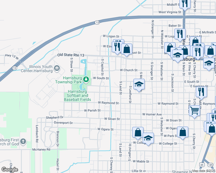 map of restaurants, bars, coffee shops, grocery stores, and more near 799 West Coolidge Avenue in Harrisburg