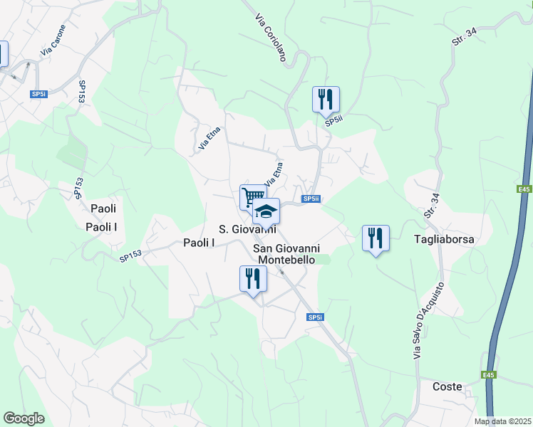 map of restaurants, bars, coffee shops, grocery stores, and more near 3 Via Filippo Meda in San Giovanni