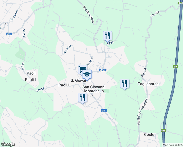 map of restaurants, bars, coffee shops, grocery stores, and more near 3 Via Filippo Meda in San Giovanni